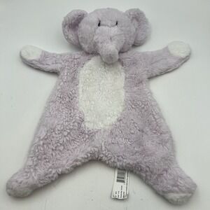 Kelly Toy Purple/Lilac Elephant Flattie Security Blanket Plush Lovey Crinkle 16"